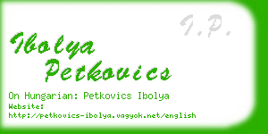 ibolya petkovics business card